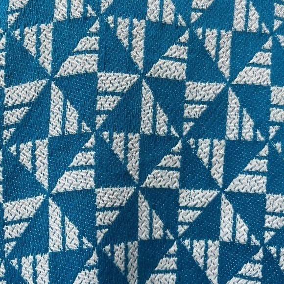 Soft Surroundings Narah Top Women M Geometric Print 3/4 Sleeve Blouse‎ Blue NWT - Picture 8 of 12